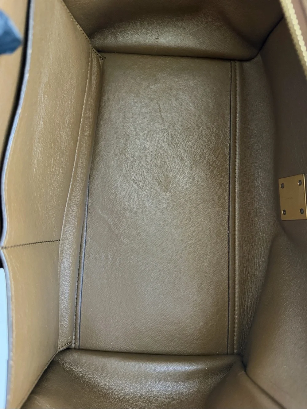 Authentic CELINE Medium Trapeze Tricolor Leather Suede Handbag